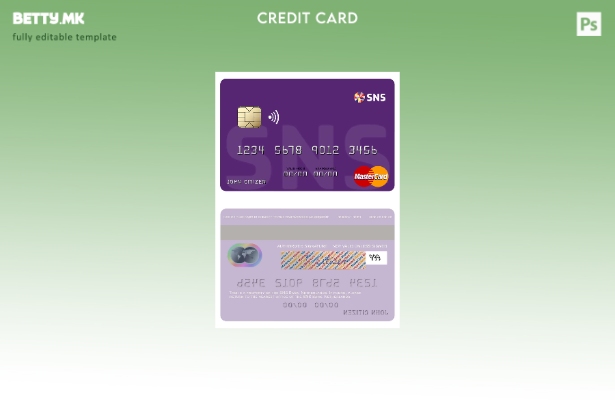 Модерен стил шаблон за мастер картички на холандската SNS Bank